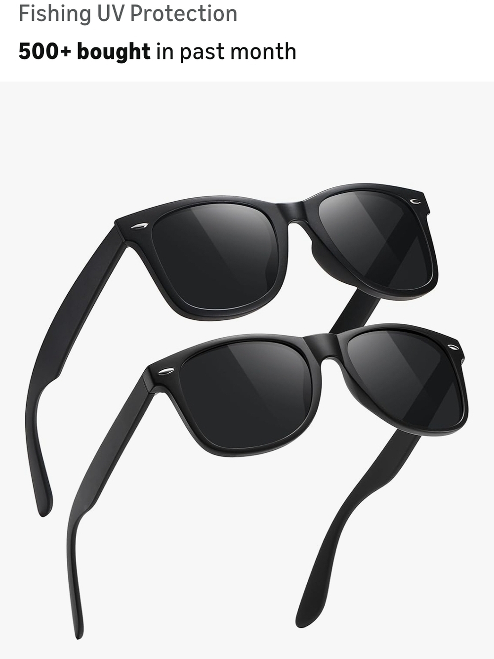 Classic Black Polarized Sunglasses – Pack of 2